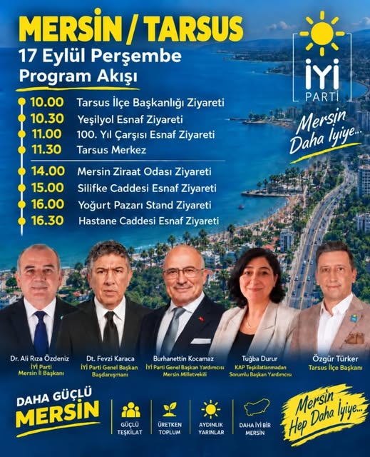 İyi Parti Tarsus İlçe Başkanlığı Esnaf Ziyaretlerine Devam Ediyor.