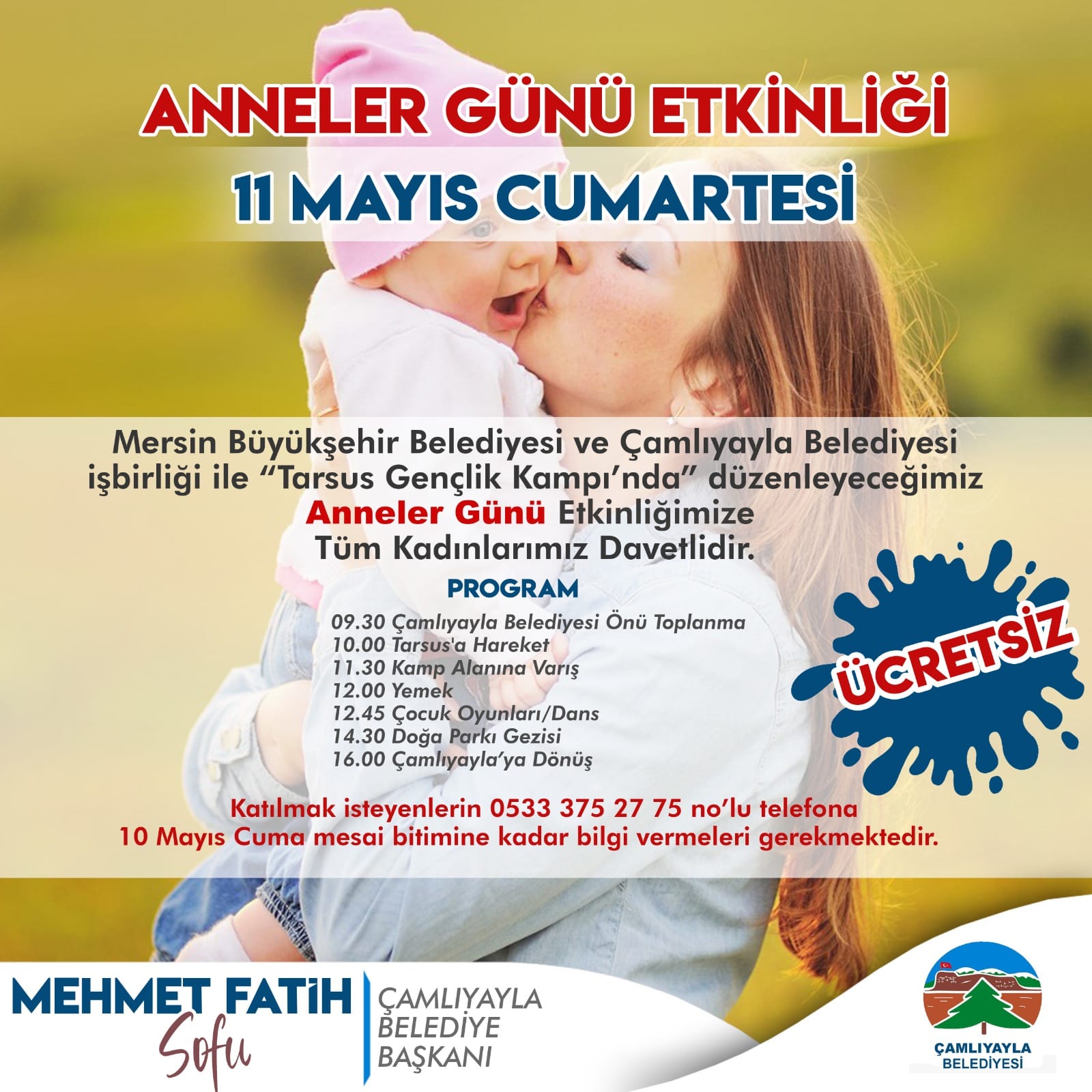 Mersin Büyükşehir Belediyesi Ve Çamlıyayla Belediyesi İşbirliği İle “Anneler Günün Etkinliği”