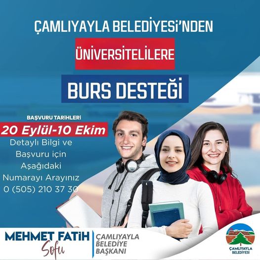ÇAMLIYAYLA BELEDİYESİ’NDEN ÜNİVERSİTESİ ÖĞRENCİLERİNE BURS DESTEĞİ