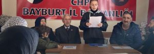 CHP BAYBURT İL KADIN KOLLARI BAŞKANI KÜBRA KUVVETLİ;” Bugün biz kadınlar için hayati bir öneme sahip olan en onurlu günlerden birisidir”Dedi